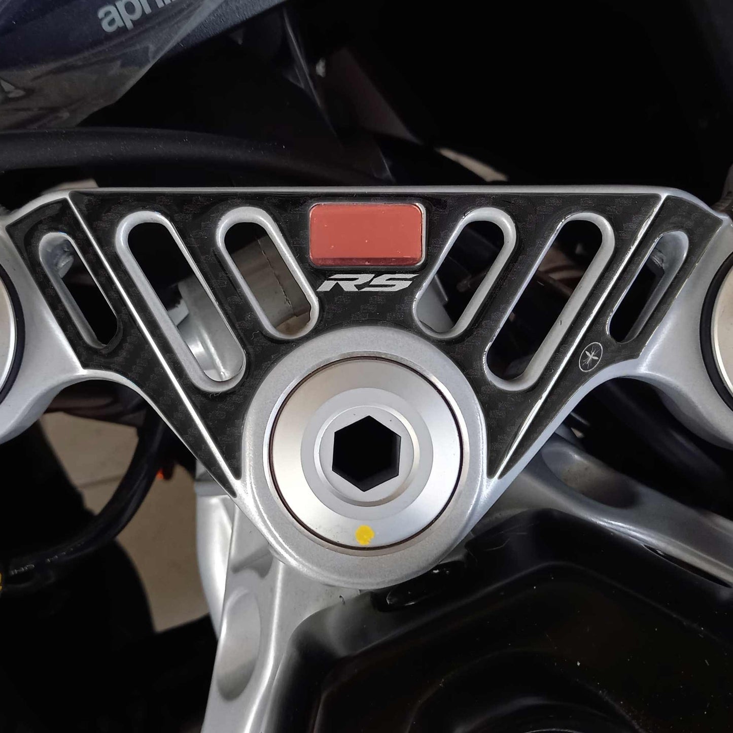 LabelBike 3D Sticker Fork Plate Steering Motorcycle Compatible with Aprilia RS 457 2025 - SBK Motoparts