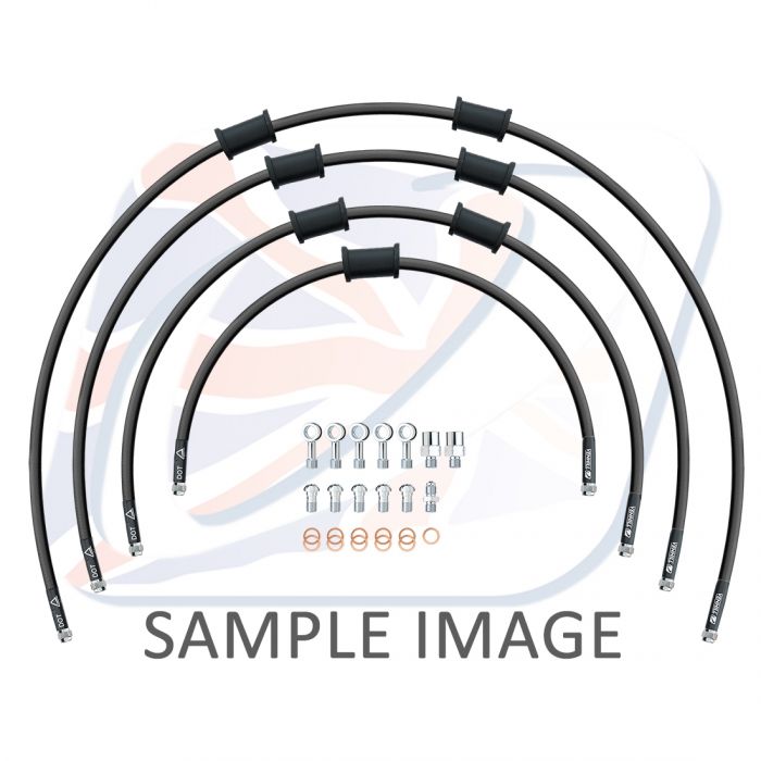Suzuki Front brake4 Hose kit Chrome SUZ-10022F-CL