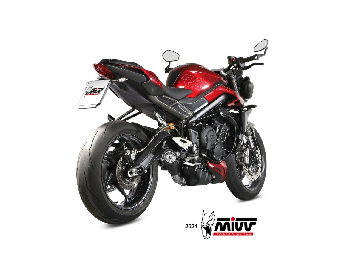 MIVV X-M5 STEEL BLACK COMPLETE EXHAUST TRIUMPH STREET TRIPLE 765 R / RS 2023-2024