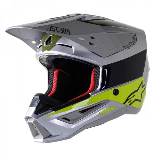 ALPINESTARS S-M5 BOND SILVER YELLOW GREEN HELMET