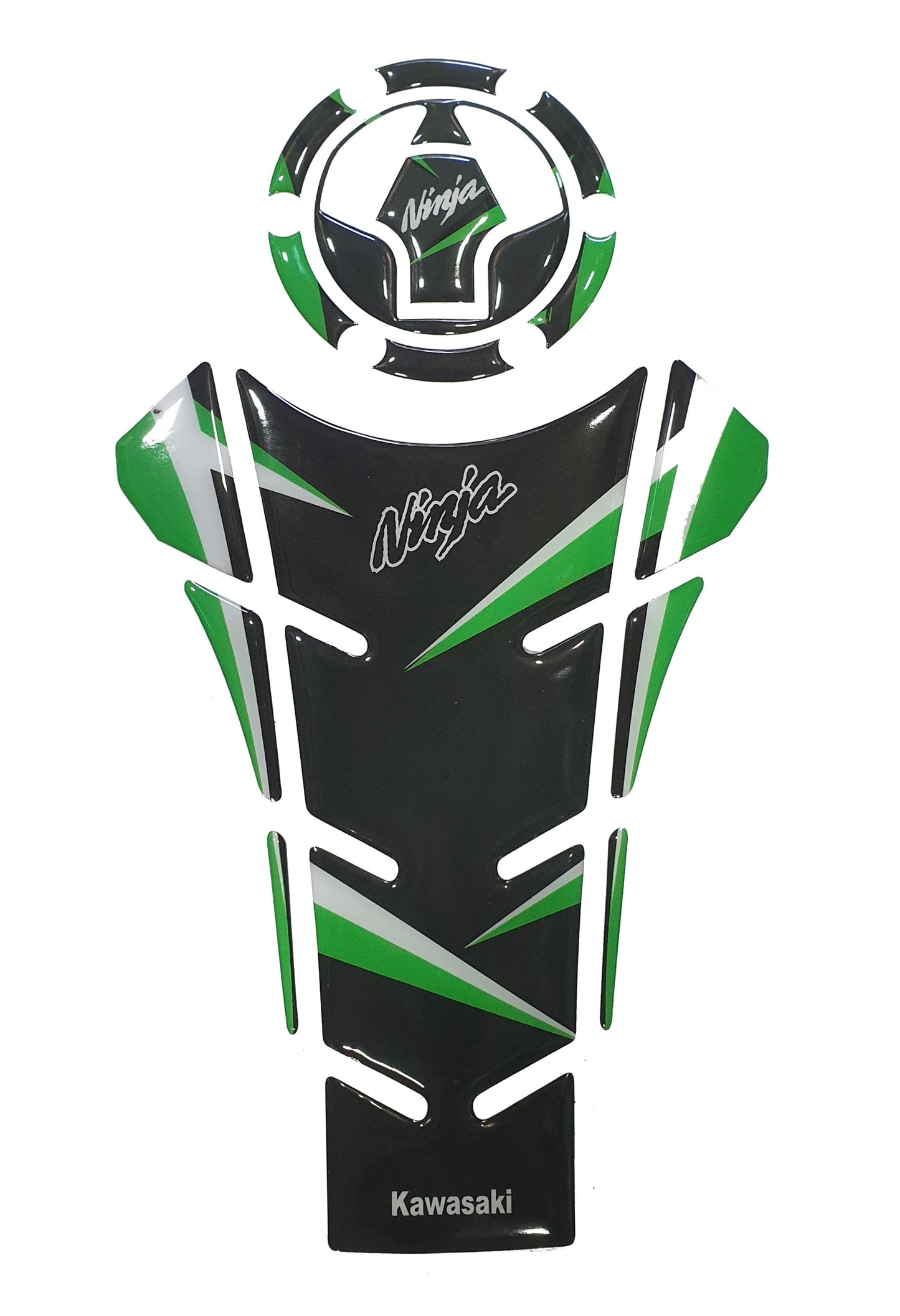 Kawasaki Ninja 250R/ 300/ Z250 Tank Pad Combo Black Green