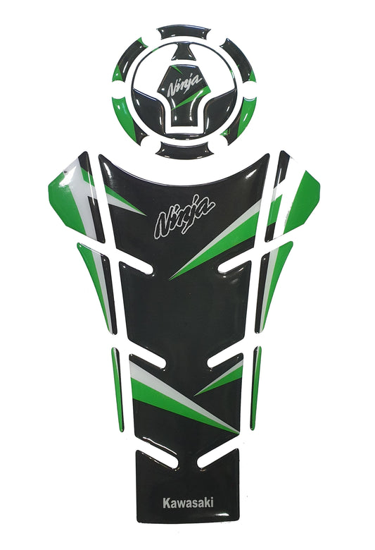 Kawasaki Ninja 250R/ 300/ Z250 Tank Pad Combo Black Green