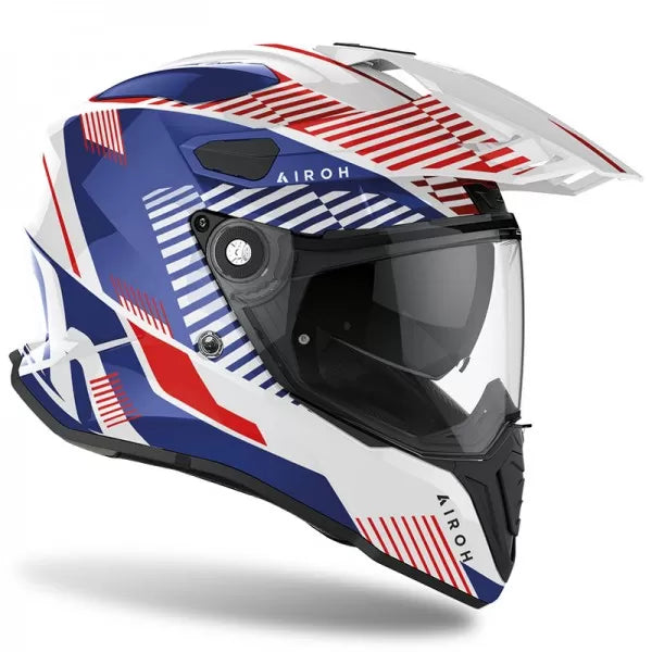 AIROH COMMANDER BOOST WHITE BLUE HELMET