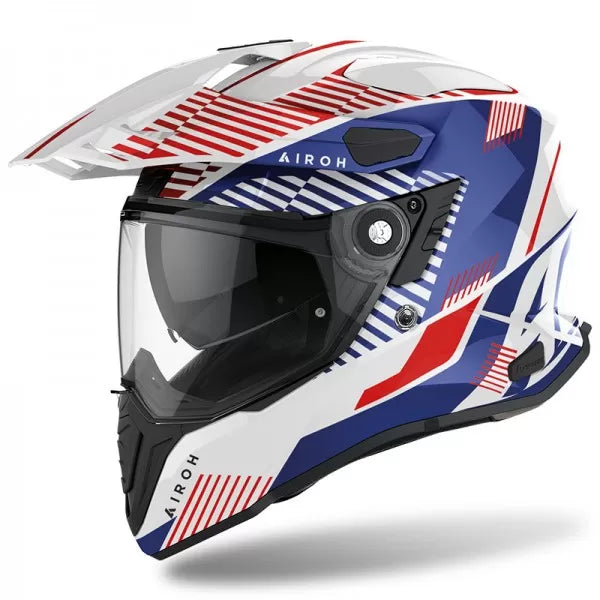 AIROH COMMANDER BOOST WHITE BLUE HELMET