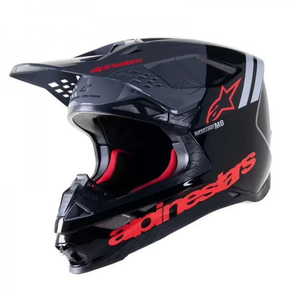 ALPINESTARS S-M8 RADIUM 2 BLACK NEON RED HELMET