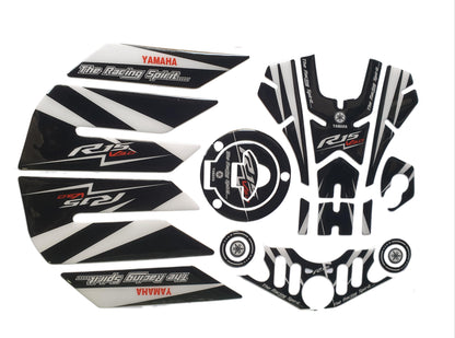Yamaha R15 V3 Large Tank Pad Combo With Thigh/Knee Pad, T Plate, Ignition Lock Pad & Fork Top Sticker VR46 ME Theme