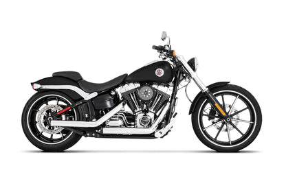 EXP - 3" SOFTAIL SLIP-ONS CHROME WITH BLACK STRAIGHT END CAP - FITMENT 1