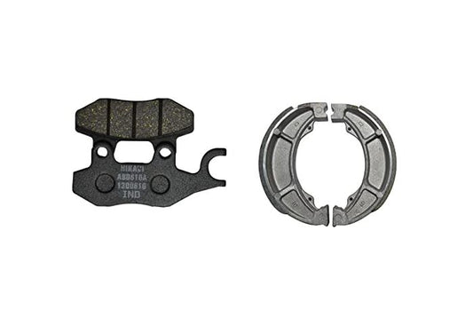 NIKAVI Front & Rear (Combo) Brake Pad + Brake Shoe Set Compatible for Suzuki Slingshot (DP5+BSS04)