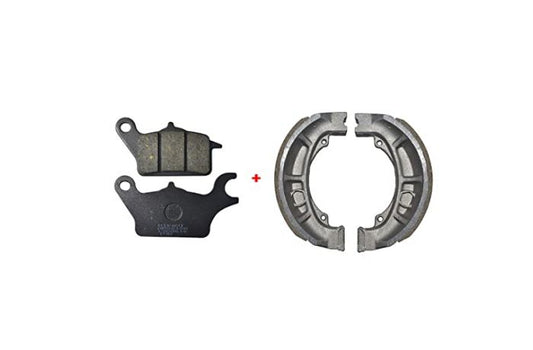 NIKAVI Motorcycle Front & Rear (Combo) Brake Pad + Brake Shoe Set Compatible for Suzuki Access (DP24+BSS02)