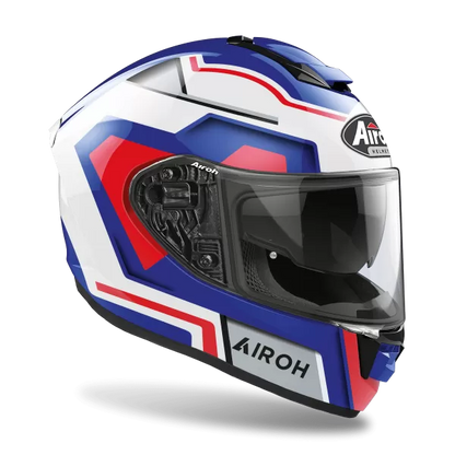 AIROH ST 501 SQUARE BULE RED GLOSS HELMET