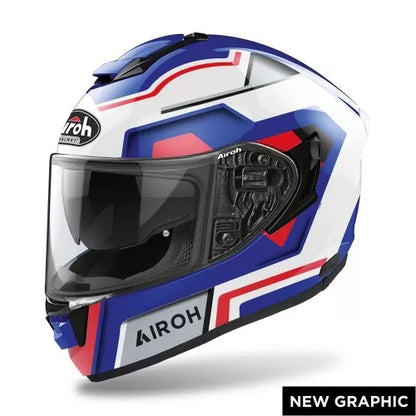 AIROH ST 501 SQUARE BULE RED GLOSS HELMET