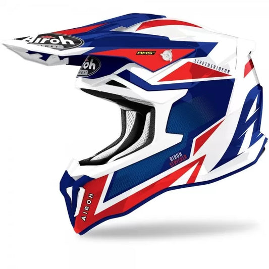 AIROH STRYCKER AXE BLUE RED GLOSS HELMET