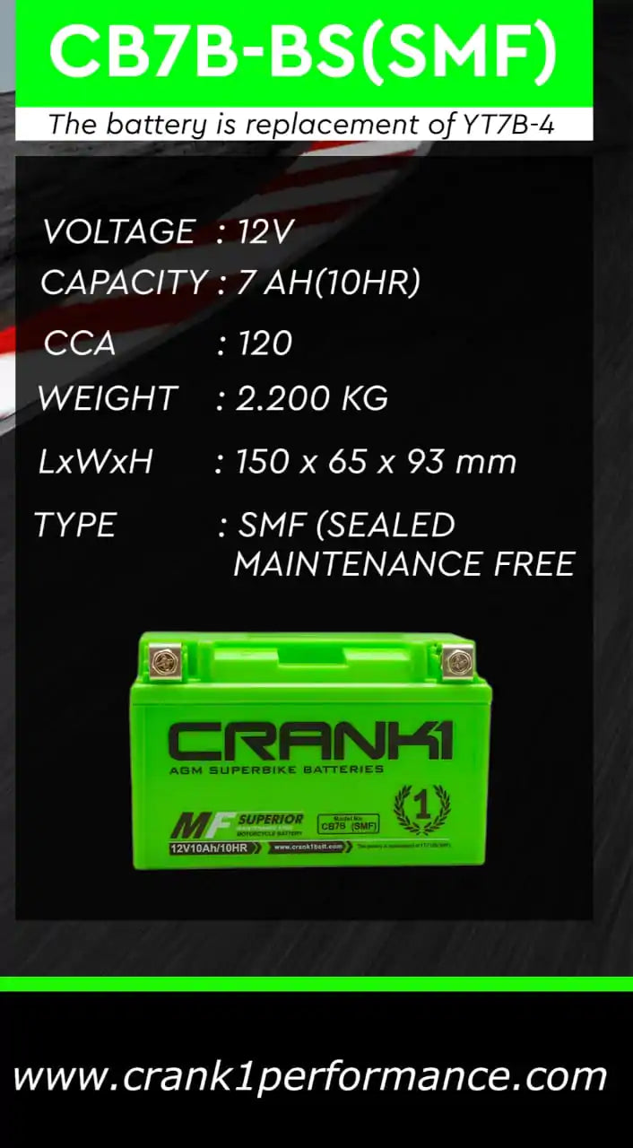 BATTERY FOR YAMAHA R6-CB7S-BS-CRANK1 Batteries