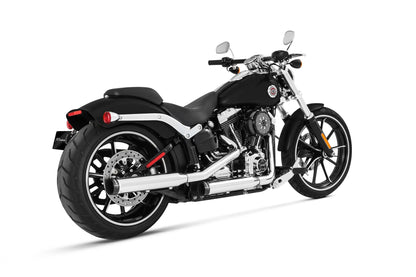 EXP - 3" SOFTAIL SLIP-ONS CHROME WITH BLACK STRAIGHT END CAP - FITMENT 1