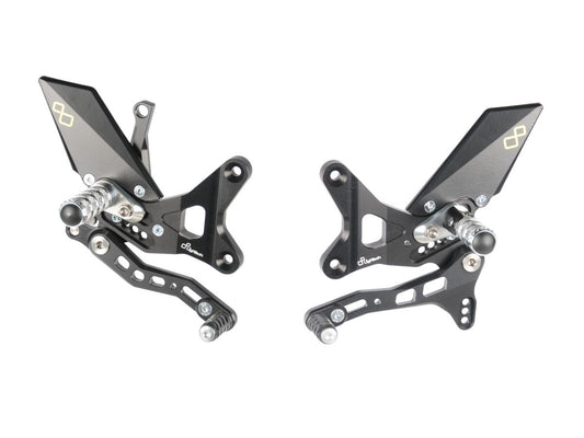 ADJ. REAR SETS WITH FIXED FOOT PEGS LIGHTECH KAWASAKI ZX-10 R 2011-2020