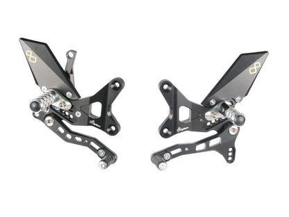 ADJ. REAR SETS WITH FIXED FOOT PEGS LIGHTECH KAWASAKI ZX-10 R 2011-2020