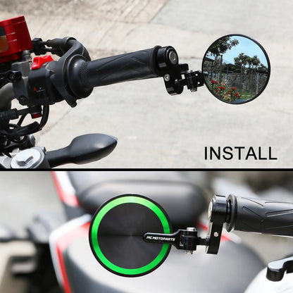 Universal Fit CNC Bar End Mirrors Round Folding Set