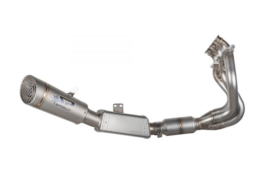 COMPLETE EU5 LOW GRID-O BLACK SPARK EXHAUST TRIUMPH STREET TRIPLE 765 RS / R / MOTO2 2023-2024