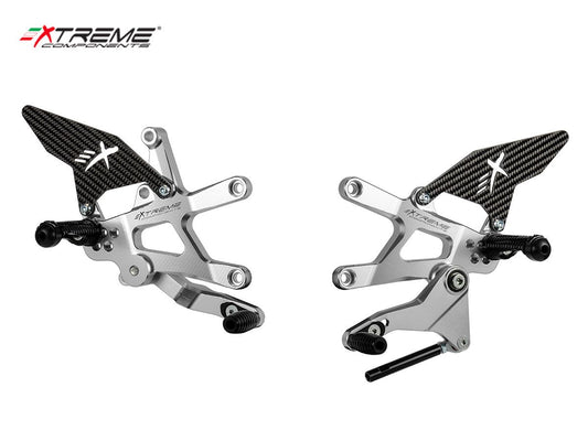 EXTREME CARBON SILVER STANDARD GP EVO SHIFT REARSETS KAWASAKI ZX-10 R 2016-2023