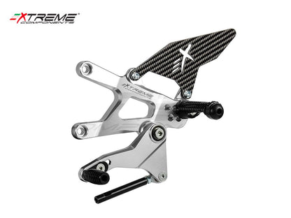 EXTREME CARBON SILVER STANDARD GP EVO SHIFT REARSETS KAWASAKI ZX-10 R 2016-2023