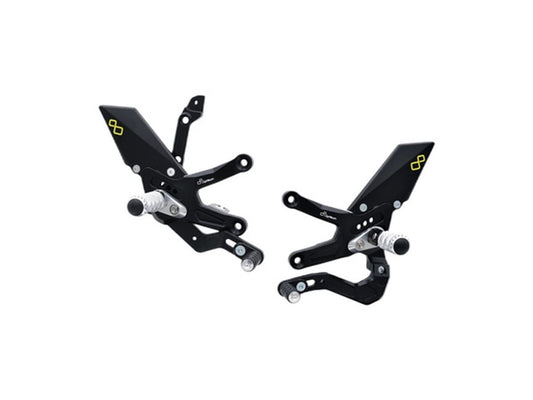 LIGHTECH ADJ. REAR SETS REVERSE GEARBOX FIXED FOOT PEGS KAWASAKI ZX-10R 2021-2022