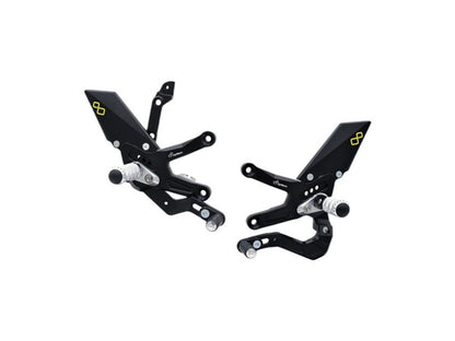 LIGHTECH ADJ. REAR SETS REVERSE GEARBOX FIXED FOOT PEGS KAWASAKI ZX-10R 2021-2022
