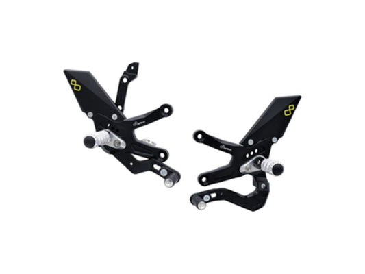LIGHTECH ADJ. REAR SETS REVERSE GEARBOX FOLD UP FOOT PEGS KAWASAKI ZX-10R 2021-2022