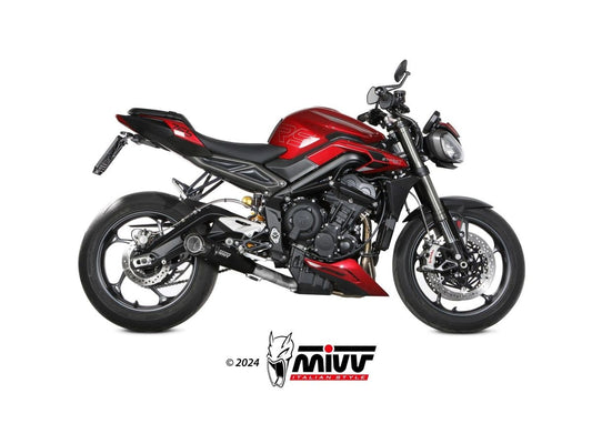 MIVV X-M5 STEEL BLACK COMPLETE EXHAUST TRIUMPH STREET TRIPLE 765 R / RS 2023-2024