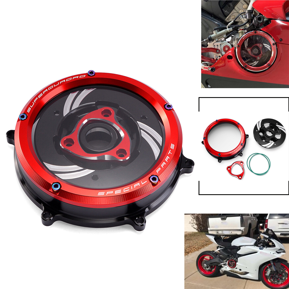 Racing Clear Clutch Cover & Spring Retainer For Ducati Panigale V4 V4S SPECIALE (3 Months of Warranty)