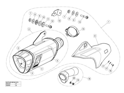 SLIP ON SILENCER AKRAPOVIC TITANIUM YAMAHA YZF-R1 / M 2015-2025