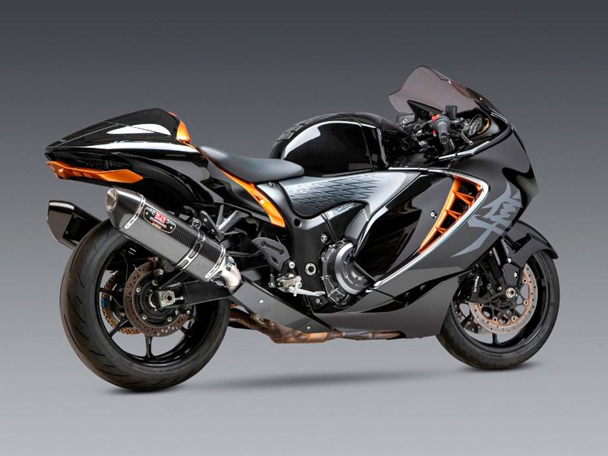 YOSHIMURA R-77 PAIR OF RACE CARBON SLIP-ON EXHAUST SUZUKI GSX 1300 R HAYABUSA 2021-2024