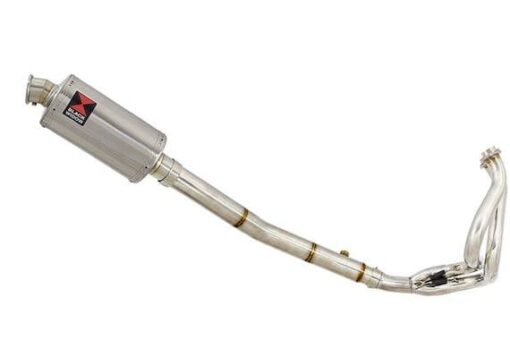 NINJA ER650 05-11 High Level De Cat Exhaust System 360mm GP Round Black Steel Silencer - Image 2