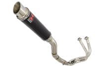 NINJA ER650 05-11 High Level De Cat Exhaust System 350mm GP Round Black Steel Silencer
