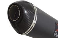 NINJA ER650 05-11 Low Level DeCat Exhaust System 200mm Black Steel Carbon Tip Silencer