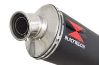 NINJA ER650 05-11 High Level De Cat Exhaust System 400mm Oval Black Steel Silencer