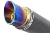 NINJA ER650 12-17 De Cat Exhaust System 200mm Round Blue Tip Black Stainless Silencer