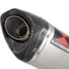 NINJA ER650 12-17 De Cat Exhaust System 350mm Tri Oval Stainless Carbon Tip Silencer