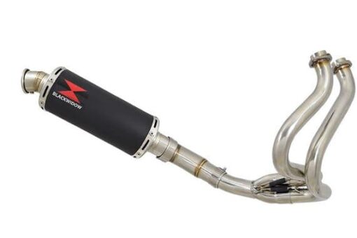NINJA ER-6N ER-6F ER650 05-11 Low Level DeCat Exhaust System 300mm Round Black Stainless Silencer - Image 2