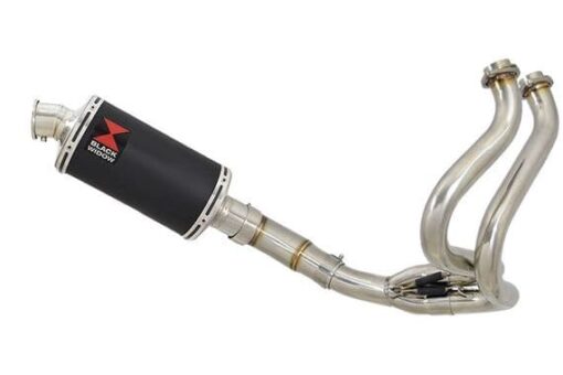NINJA ER-6N ER-6F ER650 05-11 Low Level DeCat Exhaust System 230mm Oval Black Stainless Silencer - Image 2