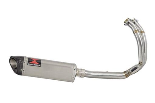 NINJA ER650 12-17 De Cat Exhaust System 350mm Tri Oval Stainless Carbon Tip Silencer - Image 2