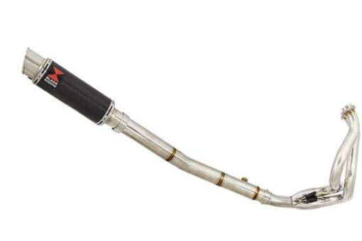 NINJA ER650 05-11 High Level De Cat Exhaust System 230mm GP Round Carbon Silencer - Image 2