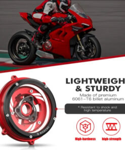 NICECNC Racing Clear Clutch Cover & Spring Retainer For Ducati Panigale V4 V4S SPECIALE (3 Months Replacement Warranty)