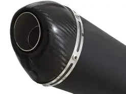 NINJA ER-6N ER-6F ER650 05-11 Low Level DeCat Exhaust System 230mm Oval Black Stainless Silencer