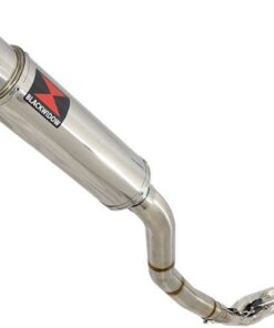 NINJA ER650 05-11 High Level De Cat Exhaust System 350mm GP Round Stainless Silencer