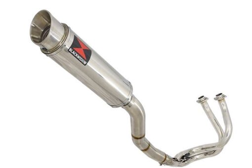 NINJA ER650 05-11 High Level De Cat Exhaust System 360mm GP Round Stainless Silencer