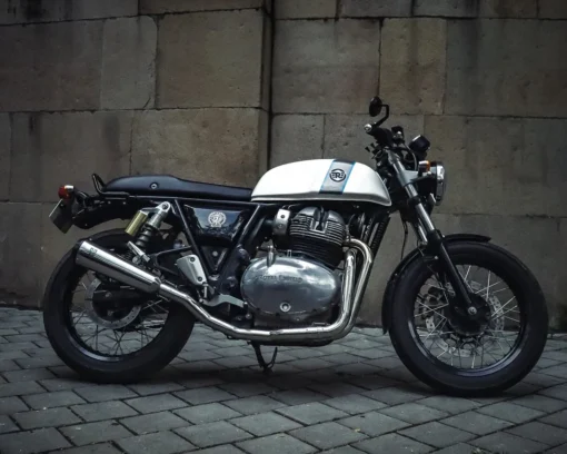 RE 650 2 x 1 Full System Fat Cans - Interceptor / Continental GT EXHAUST