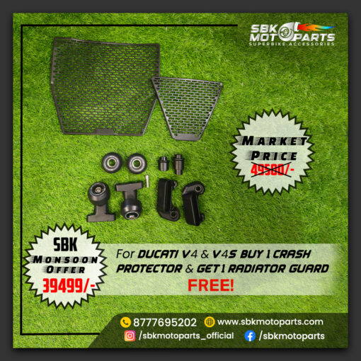 SBK Monsoon Offer For DUCATI SUPERSPORT Buy 1 CRASH PROTECTOR & Get 1 RADIATOR GUARD FREE - Image 2