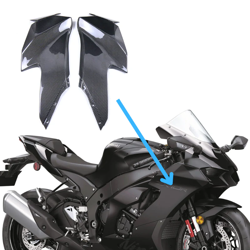 2021-2026 Kawasaki Ninja ZX10R ZX-10R Carbon Fiber Motorcycle Front Upper Side Panels Fairing - Image 2