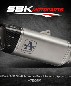 Kawasaki ZX6R 2024+ Arrow Pro Race Titanium Slip-On Exhaust – 71509PT