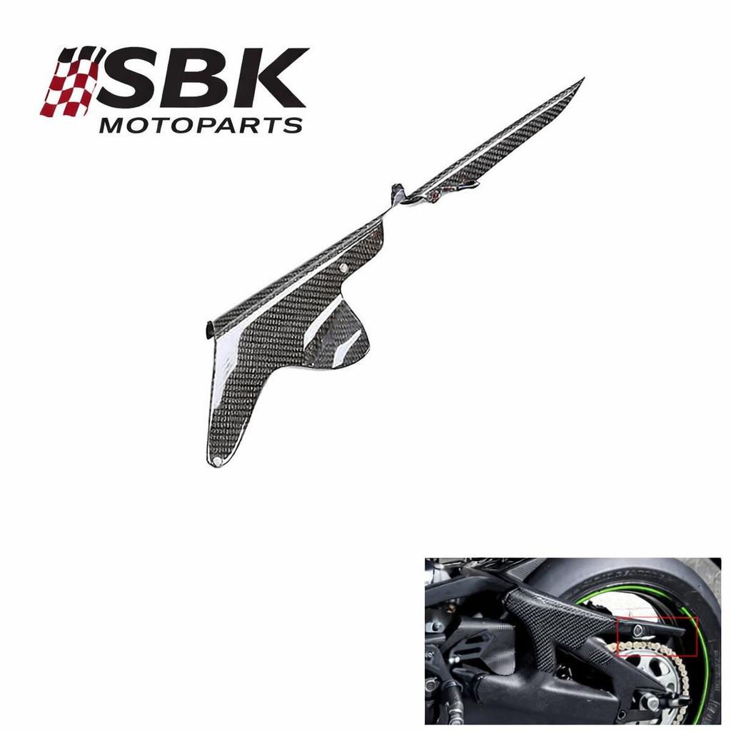 2021-2026 Kawasaki Ninja ZX10R ZX-10R Carbon Fiber Motorcycle Rear Chain Guard Cover Protector - Image 2